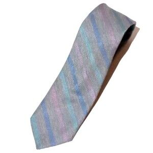 Vtg Tie Tree California Striped Neck Tie-Narrow Width-80s-Pastel-Spring-Easter